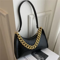 crocodile pattern womens bag 2022 new trend pu leather shoulder bags fashion texture zipper handbags for women luxury