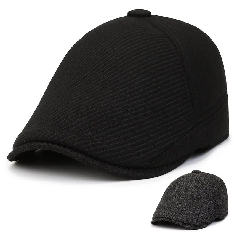 

Warm Insulation Plush Duck Bill Cap Men's Hat Thickened Wool Newspaper Children's Cap Windproof Driving Flat Top Hat In Winter
