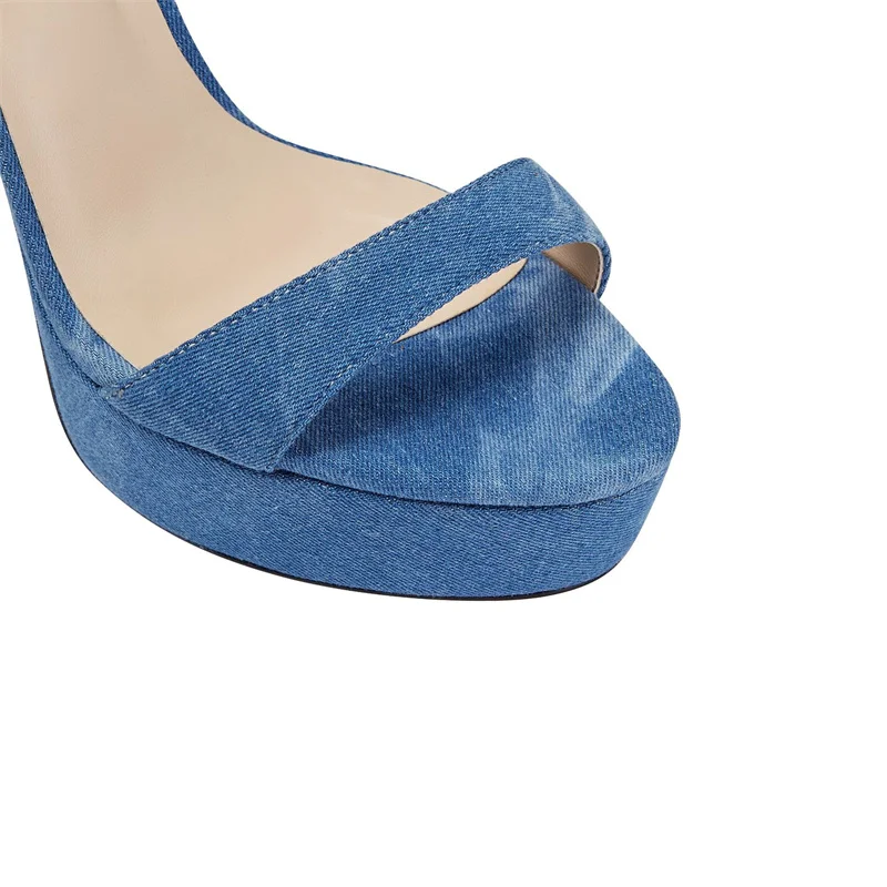 Classics Denim Summer Women Sandal Round Toe Platform Female Pumps Breathable Non-Slip High Quality Outdoor Sexy Ladies Shoes