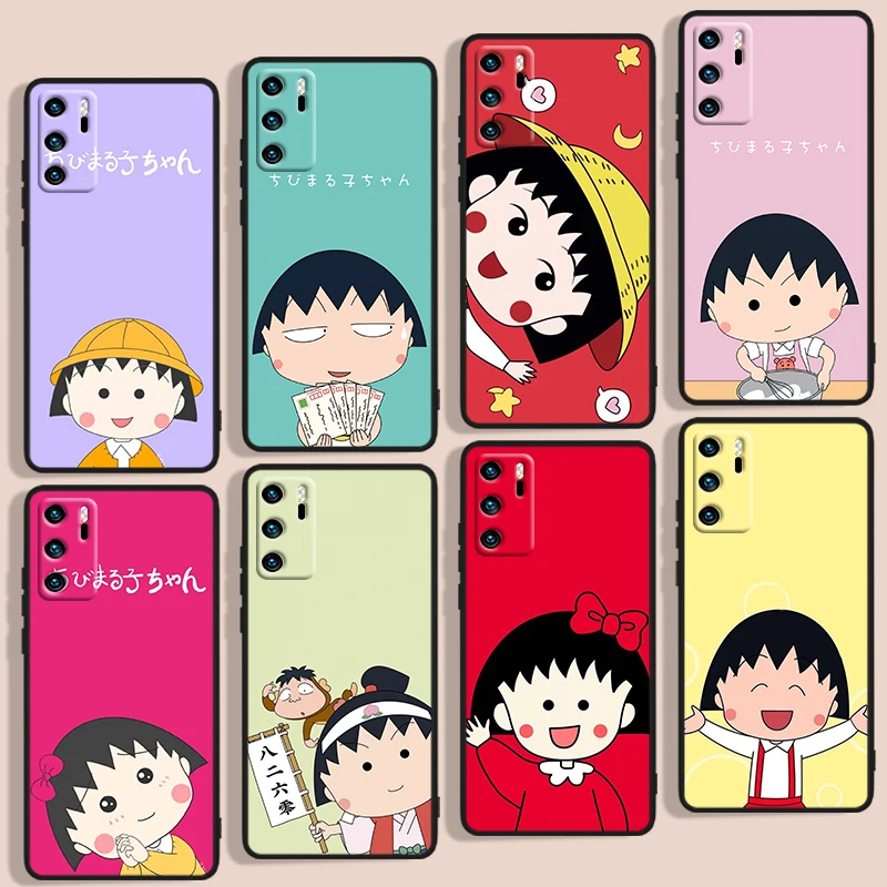 

Japanese anime Sakura Maruko Phone Case For Huawei P Smart 2018 Plus 2019 Z S 2021 Pro Nova 2i 3 3i 5 5T 7 7i 8 8i 9 9SE Black