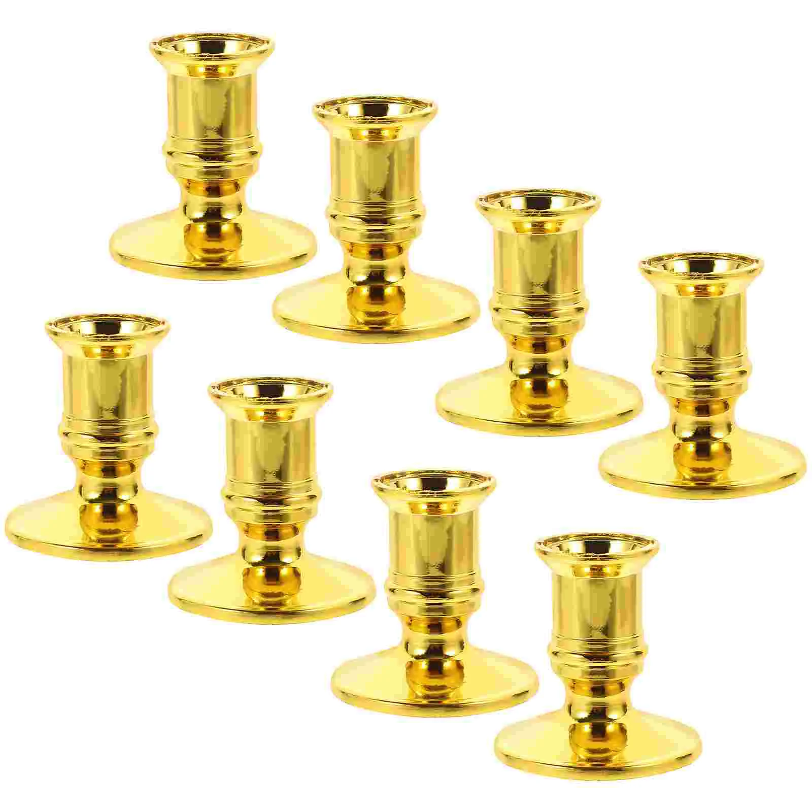 

20 PCS Tapers Candles Electronic Base Plastic Holder Wedding 6X5.8X5.8CM Golden
