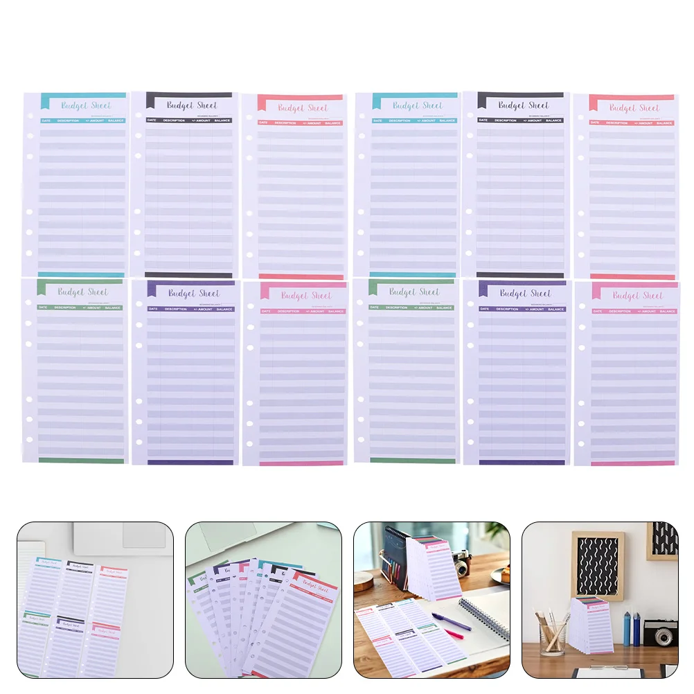 

24 Pcs Budget Card Business Binder Planner Convenient Papers Portable Happy Inserts Supply Accessory Double Offset Household