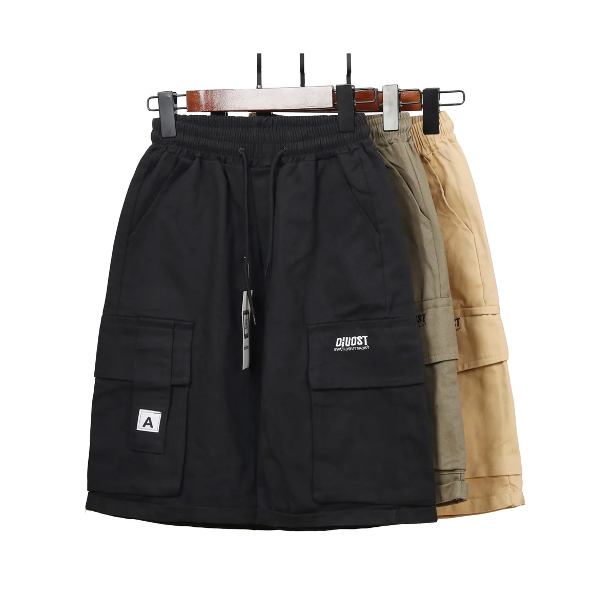 

JHK·BD Man Casual Shorts Large Pockets Daily Wear Casual Short Trendy Solid Clothing Pure cotton pants 2023 Autumn Men's Fashion