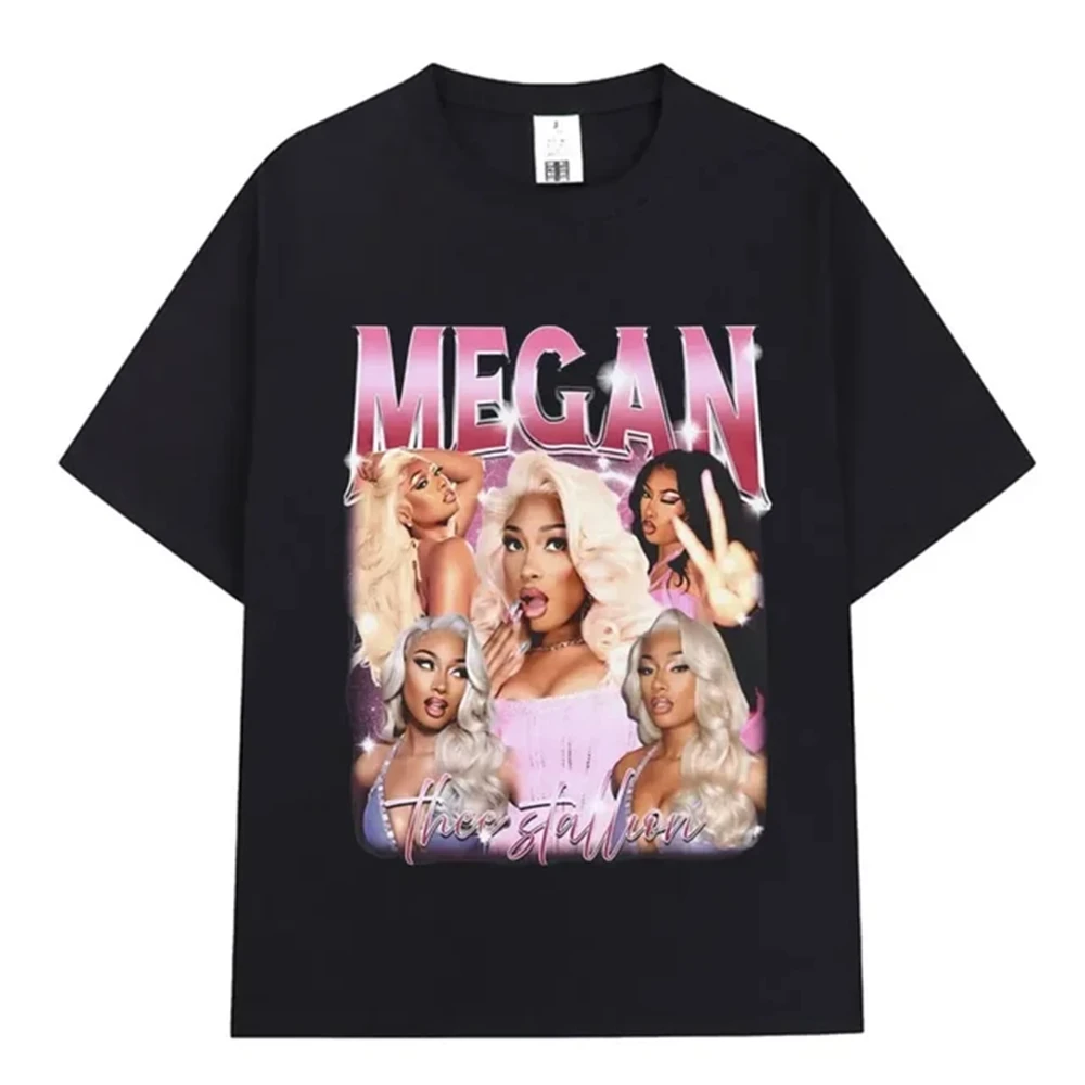Y2k Clothes Rapper Megan Thee Stallion Graphics Print T Shirt Men Mens Women Homme New in Top 10452