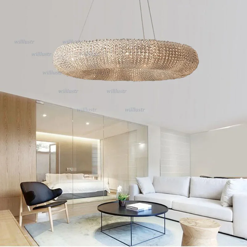 Хрустальная Подвесная лампа K9 для роскошной виллы гостиной отеля холла