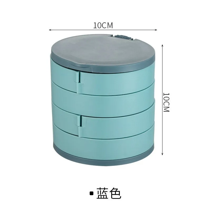 Multi Layer Jewelry Storage Box Rotating Makeup Storage Rack Necklace Earrings Circular Plastic Storage Box Bracket Display Rack