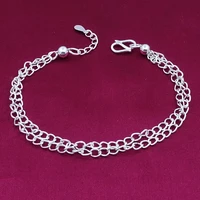 new sterling silver fashion bracelet little girls bracelet foot silver simple ins tide niche design cold wind ladies bracelet