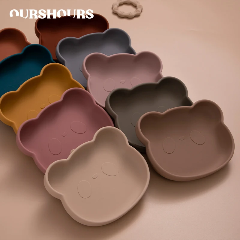 

Infant Cute Panda Feeding Plate Tableware Baby Silicone Sucker Bowl BPA Free Children Dining Dishes Non-slip Dinnerware For Kids