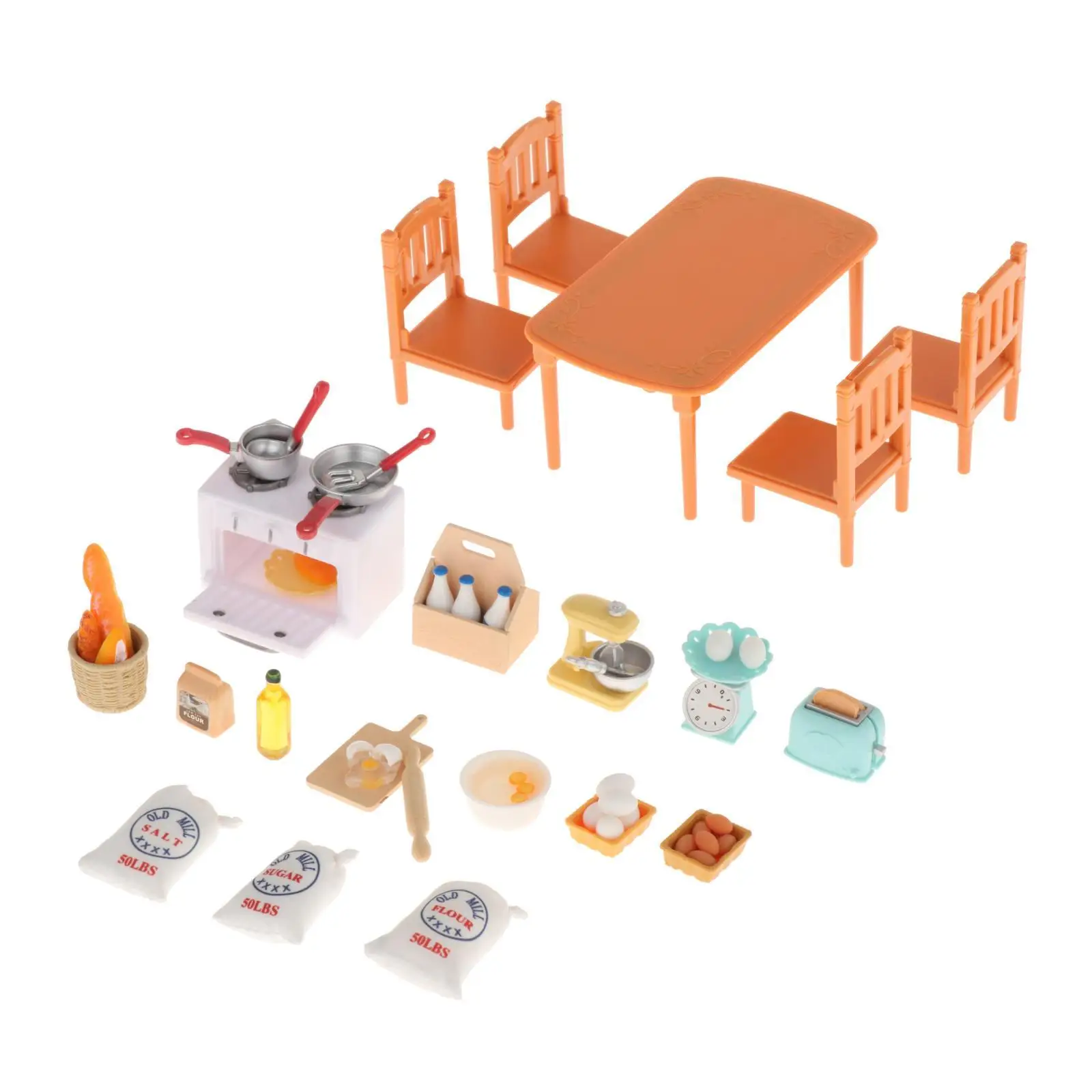 

Toddlers Pretend Cooking Playset Dollhouse Decoration Simulation Utensils Cookware Toys for Coffee Dining Age 3 4 5 Years Old