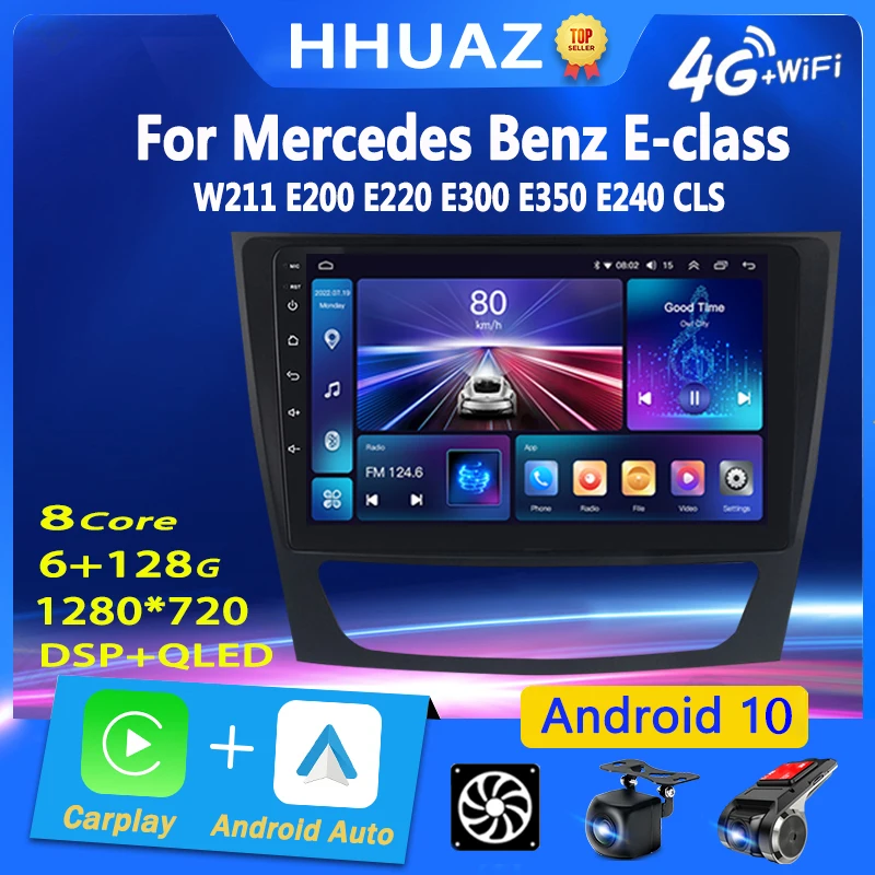 

2Din 4G Car Radio Multimedia Video Player For Mercedes Benz E-class E Class W211 E200 CLS 2002-2010 Navigation GPS Carplay