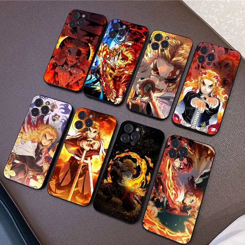

Demon Slayer Rengoku Kyoujurou Phone Case Silicone Soft for iphone 14 13 12 11 Pro Mini XS MAX 8 7 6 Plus X XS XR Cover