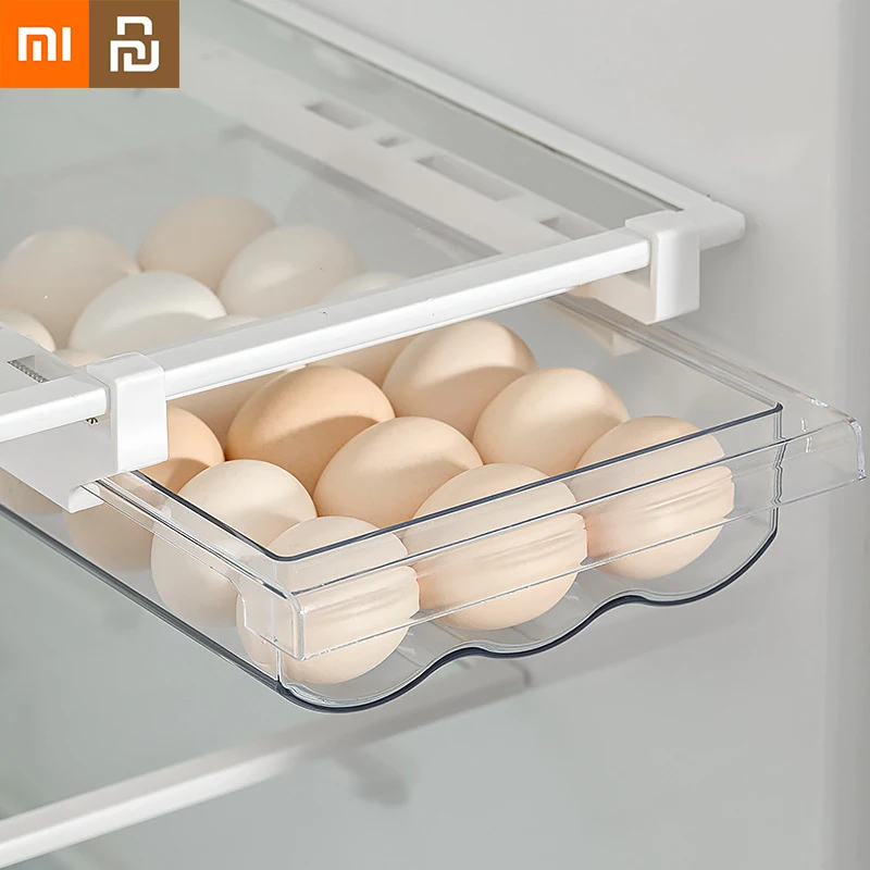 

Органайзер для яиц в холодильнике Xiaomi Youpin, подвесной ящик, прозрачная полка для холодильника, пластиковая коробка для хранения еды и яиц, пр...