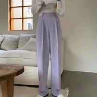 clothland women elegant long pants zipper fly ankle length candy color summer casual trousers mujer ka168