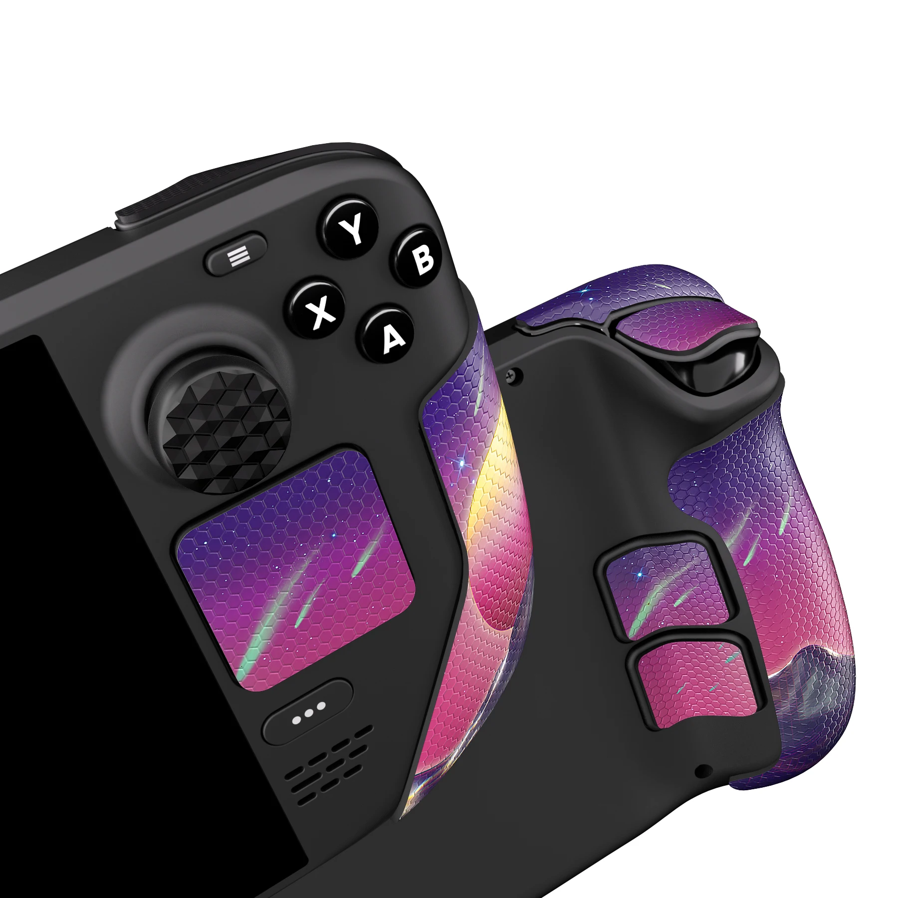 

PlayVital Professional Textured Soft Handle Grips Protective Trackpads Skin for Steam Deck - The Cyber Moon