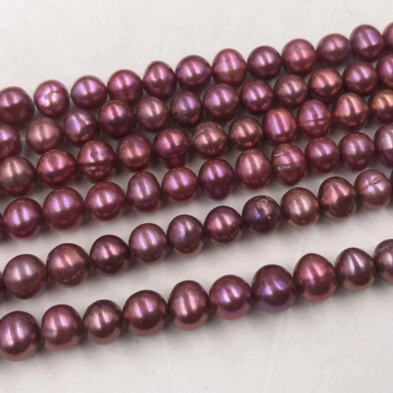 ELEISPL Wholesale 16 Strands 6-7mm Dark Red Freshwater Pearl Loose Beads Strings #22010331-3