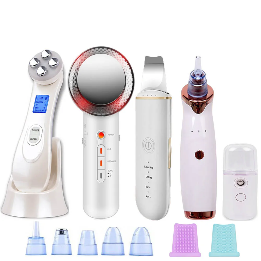 

RF&EMS Electroporation Mesotherapy Facial Massager Ultrasound Cavitation Slimming Machine Ultrasonic Scrubber Blackhead Remover