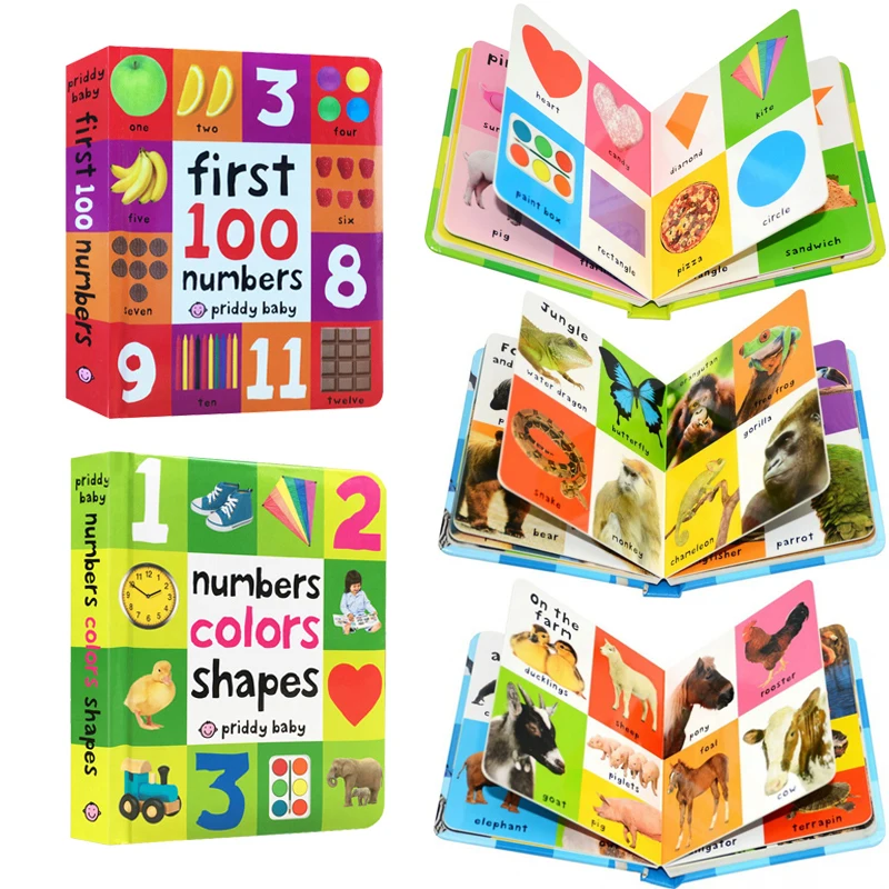 

First 100 Animals Words Book Kids Early Education Learning English Picture Books for 2-5 Years Children Busy Book Montessori Toy