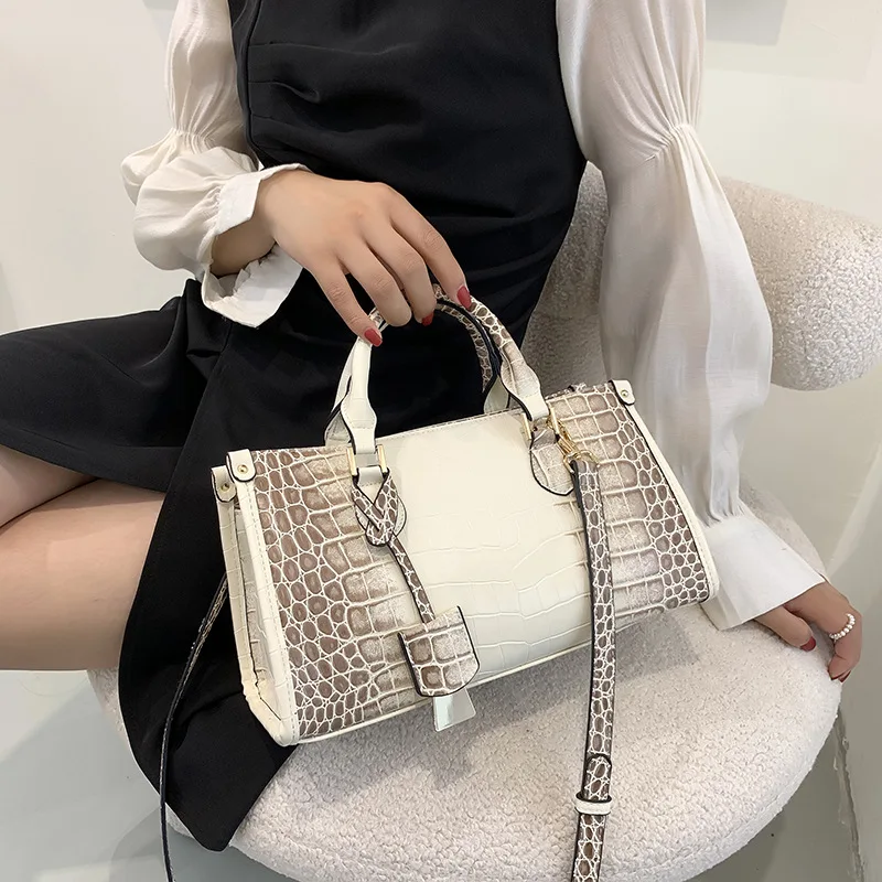 PU Leather Women Messenger Bags Fashion Crocodile Pattern Female Crossbody Shoulder Bags For Women High Quality Ladies Handbags