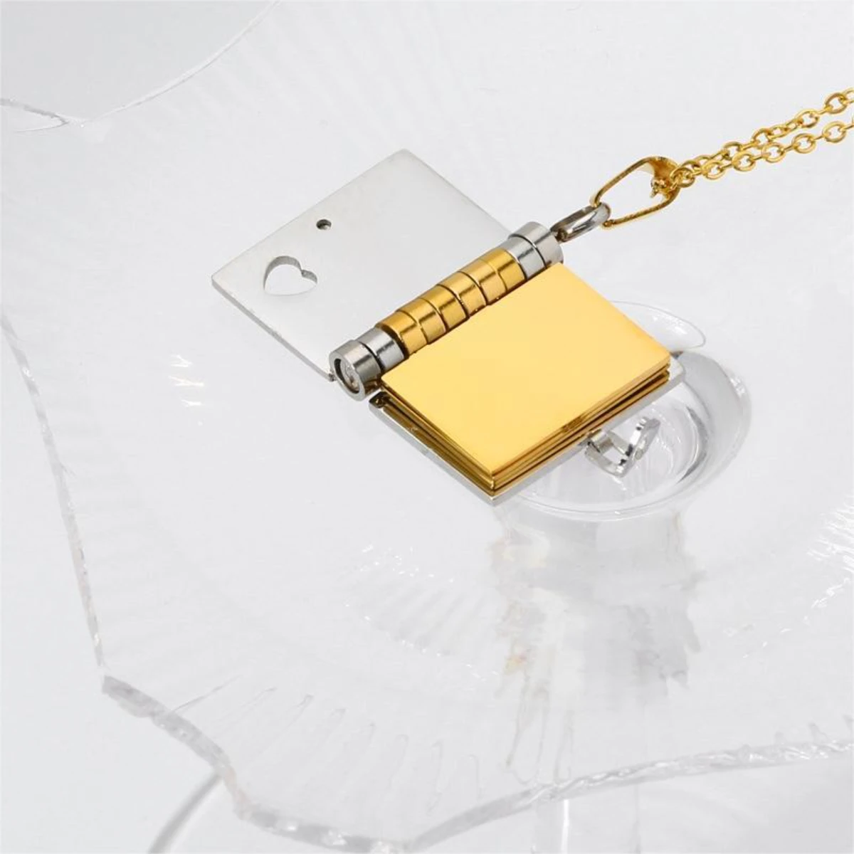 Ожерелье с подвеской в виде книги для пары из нержавеющей стали