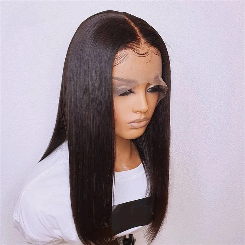 

Free Part Black 26Inch Long Silky Straight Synthetic 4*4Lace Front Silk Base Wig For Women Babyhair Preplucked Daily Cosplay