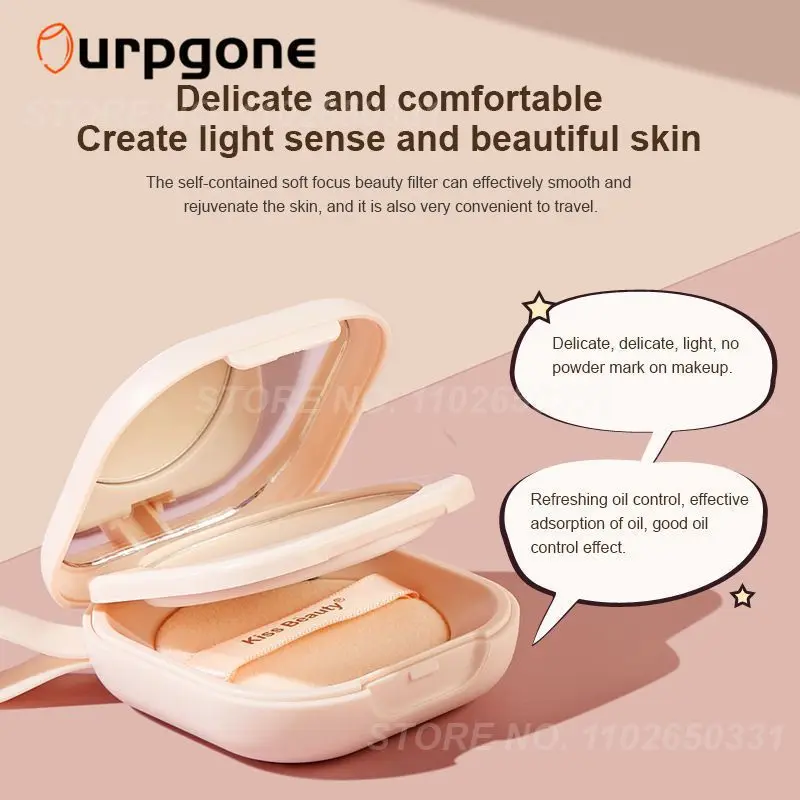 

Рассыпчатая пудра для жирной кожи, дышащая пудра для макияжа, пудра для завершения макияжа лица, пудра для осветления, 2 цвета, компактная пудра