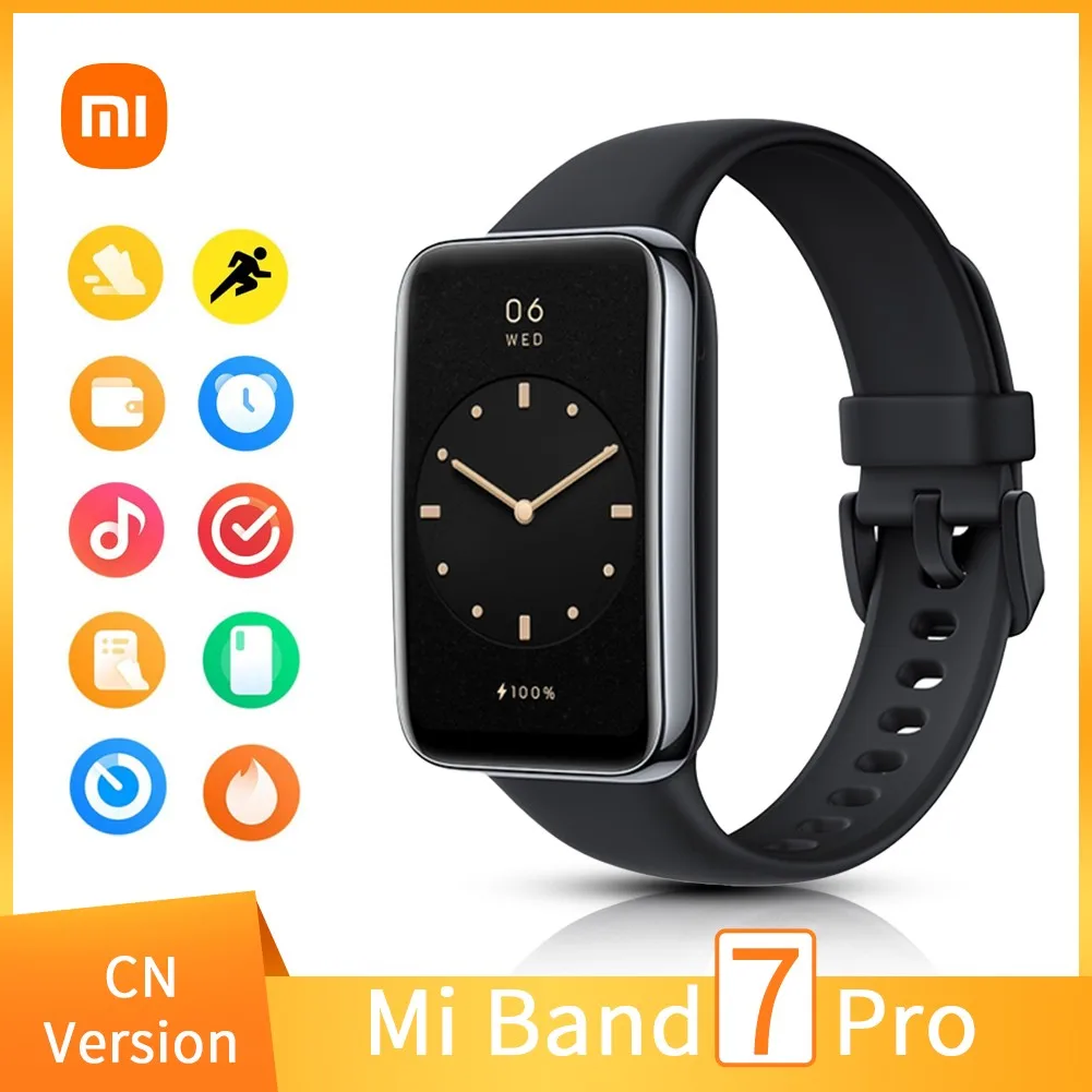 Новинка 2022 умный Браслет Xiaomi Mi Band 7 Pro полноцветный квадратный AMOLED дисплей