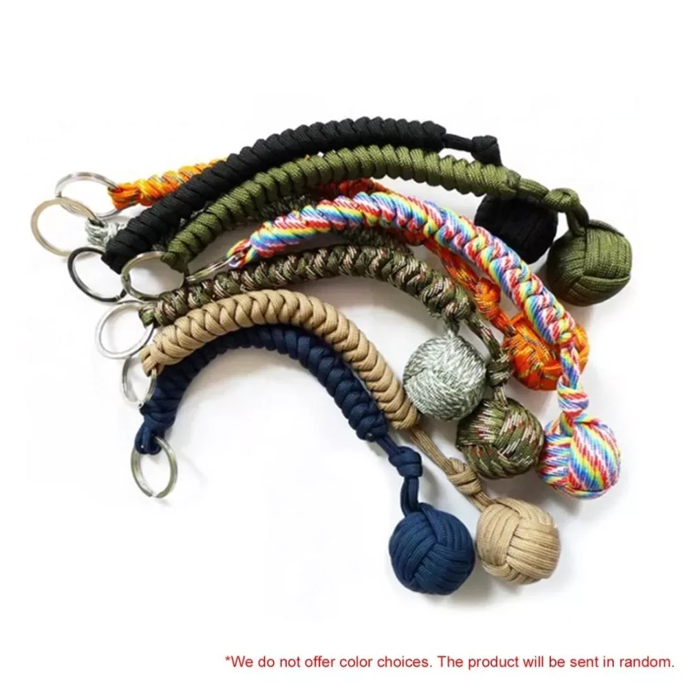 

Portable Outdoor Survive Hanging Knot Ball Hand Weaving Umbrella Rope Body Ball Key Chain Pendant 23cm