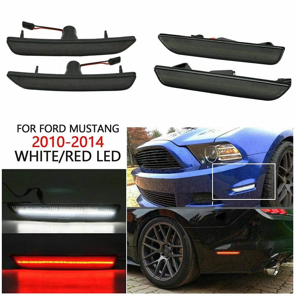 

4pcs Front/Rear LED Side Marker Light Lamp No Error Turn Signal Blinker Lamps For Ford Mustang 2010-2014 AR3Z-15A201-B