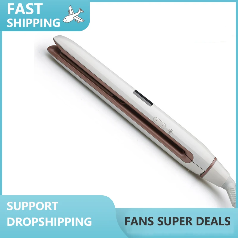

Hair Straightener Curling And Straight Dual-use Two-In-One LCD Perm Styling Tool Household Ceramic Hair Straightener