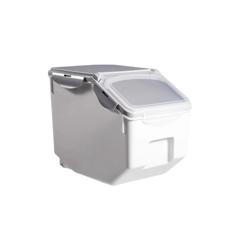 

Clear Organizer Box Cereal Rice Canister Flour Dispenser Rice Box Container Clear Container Dog Cat Bin Multifunction
