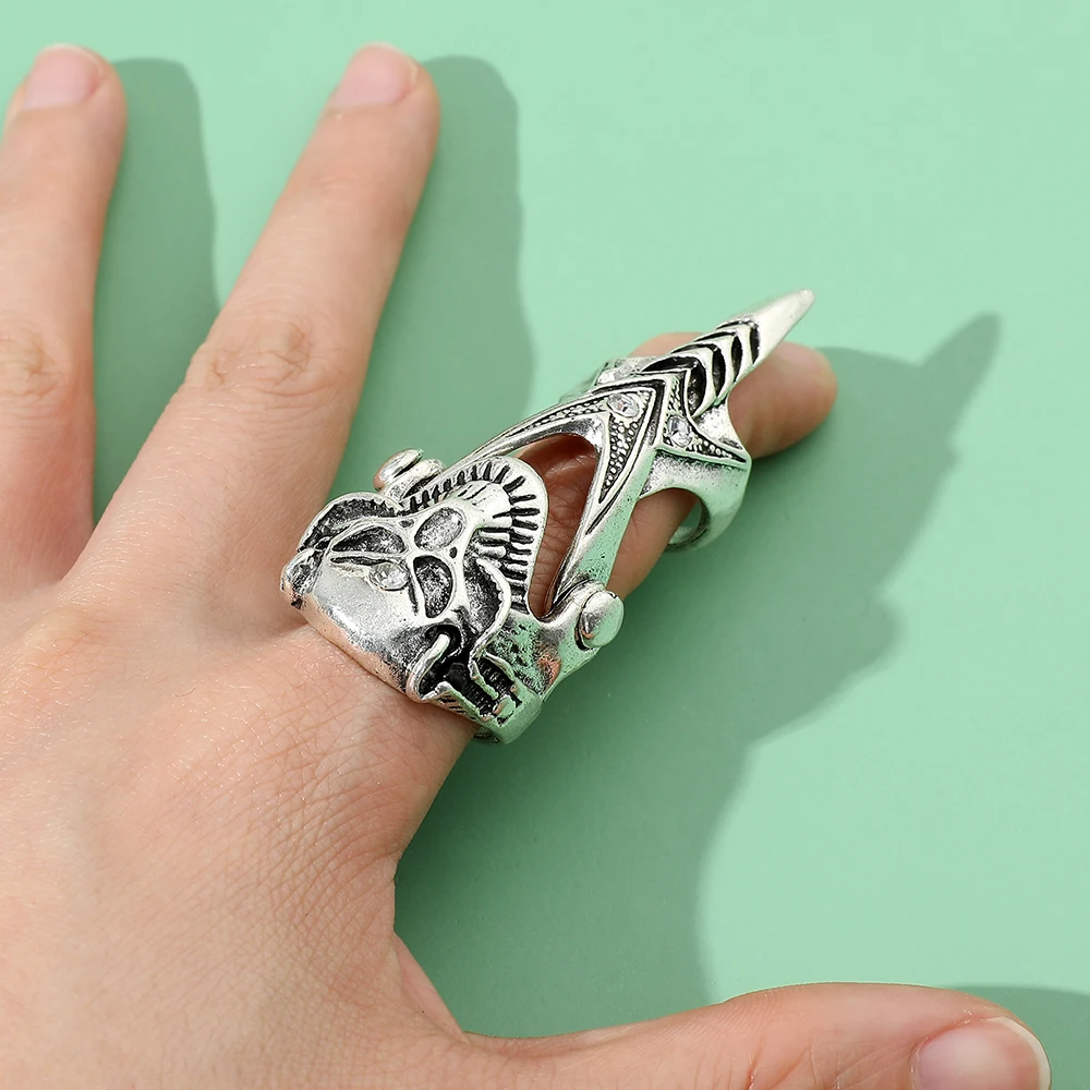 Кольцо в готическом стиле регулируемое металлическое кольцо панк рок прокрутка