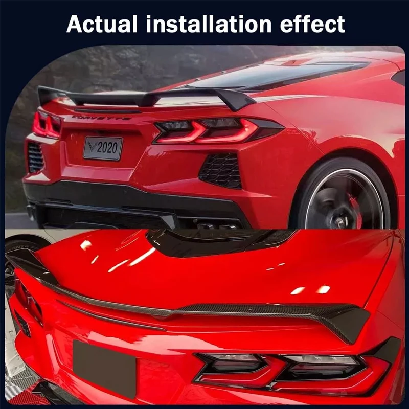 Для Chevrolet Corvette C8 Z51 2020-2025 спойлер ABS ярко-черный задняя крышка багажника высокое