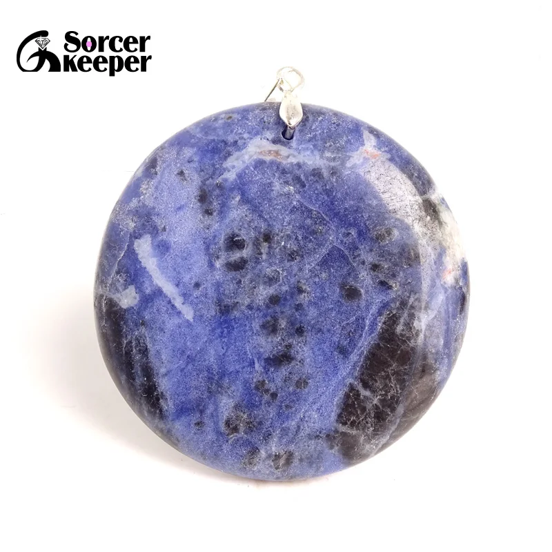 Подвеска из натурального синего содальита модная подвеска с кристаллами ручная