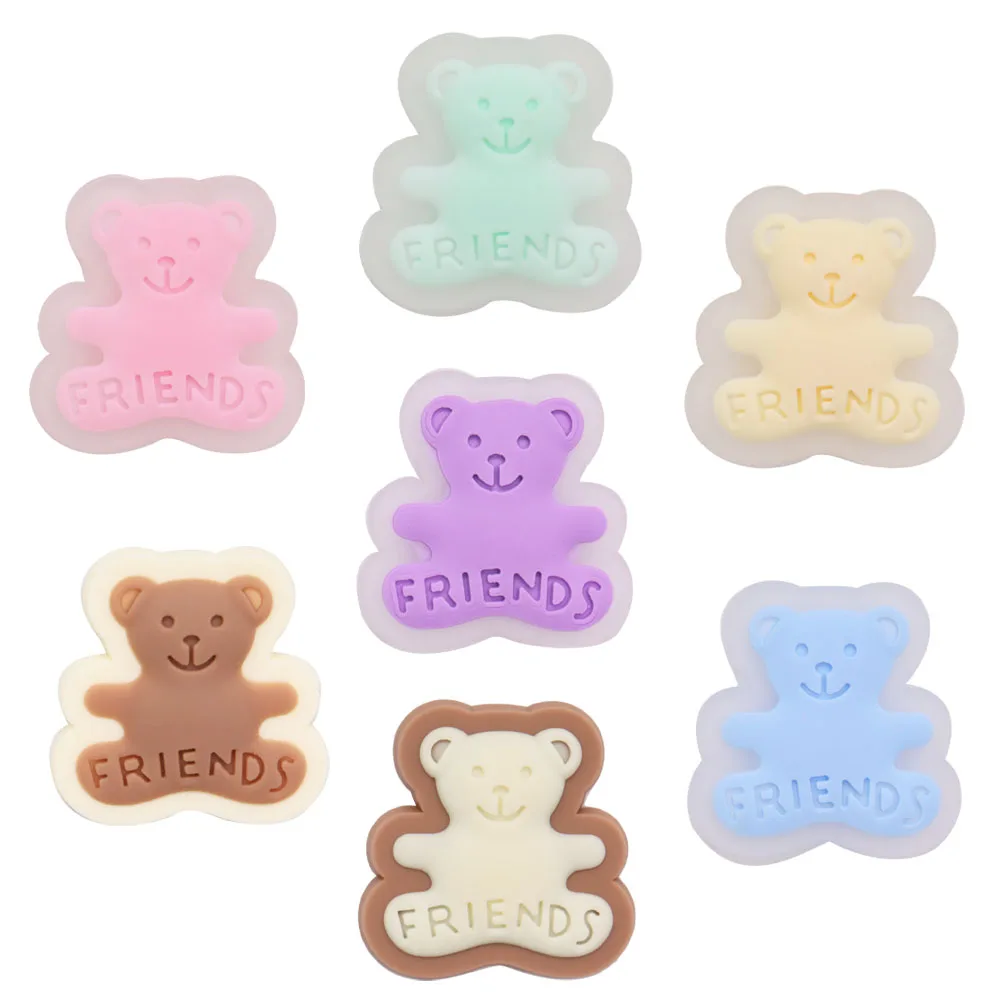 

1-7PCS PVC Croc Charms Kawaii Colorful Bear Friends Croc Jibz Buckle Fit Wristbands Sandals Silicone Croc Slipper Accessories