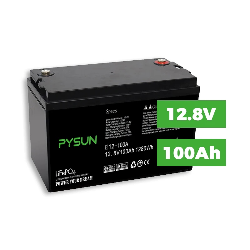 Фото PYSUN IP65 Водонепроницаемая грелка Настроить рынок ЕС Польша LiFePo4 Батарея 12 В 100 Ач 150 Ач 200 Ач Солнечная энергия №1
