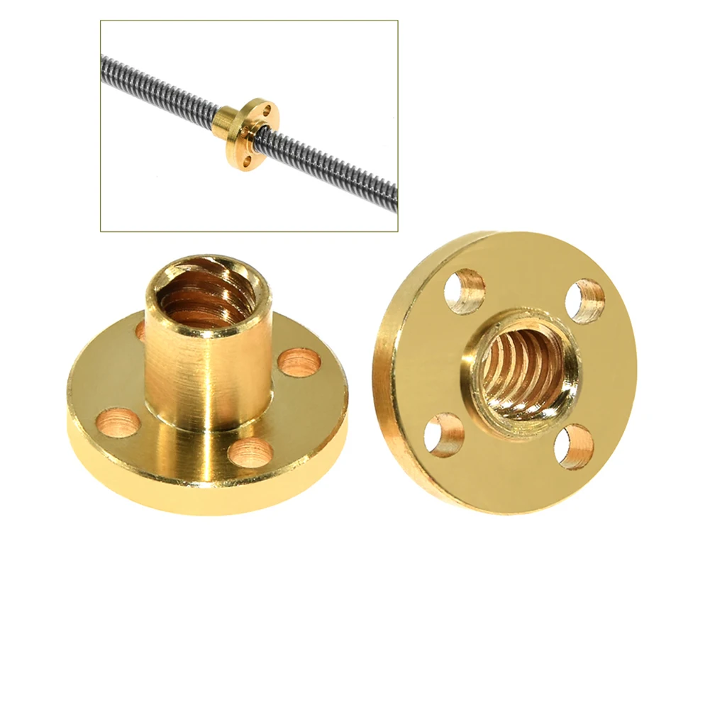 

5pcs Brass Flange Nut For 3D Printer Parts CNC Reprap T8 Lead Screw Diameter 8mm Pitch 2mm For Z Axis T8 Lead Screw