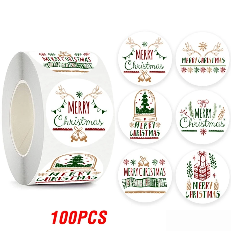 

Рождественские наклейки круглой формы