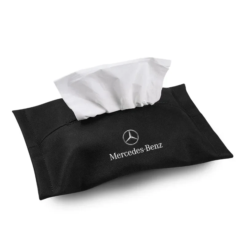 

Автомобильная коробка для салфеток, замшевый солнцезащитный козырек, подвесная сумка на спинку сиденья для Mercedes Benz AMG W211 W204 W210 W203 CLA GLA GLS GLE, автоаксессуары
