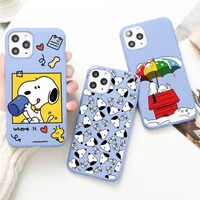 cute cartoon snoopy phone case for iphone 13 12 mini 11 pro max x xr xs 8 7 6s plus candy purple silicone cover