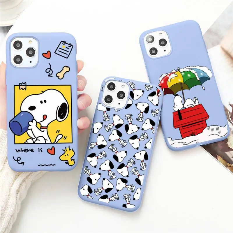 Милый мультяшный Снупи чехол для телефона iPhone 13 12 mini 11 Pro Max X XR XS 8 7 6s Plus