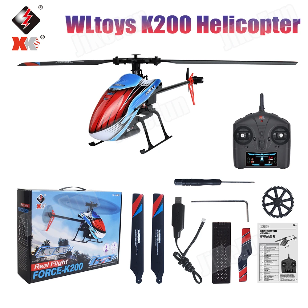 NEW WLtoys XK K200 RC Helicopter 4CH 2.4G Remote Control Plane Air Pressure Fixed Height Optical Flow Positioning Airplane Toys