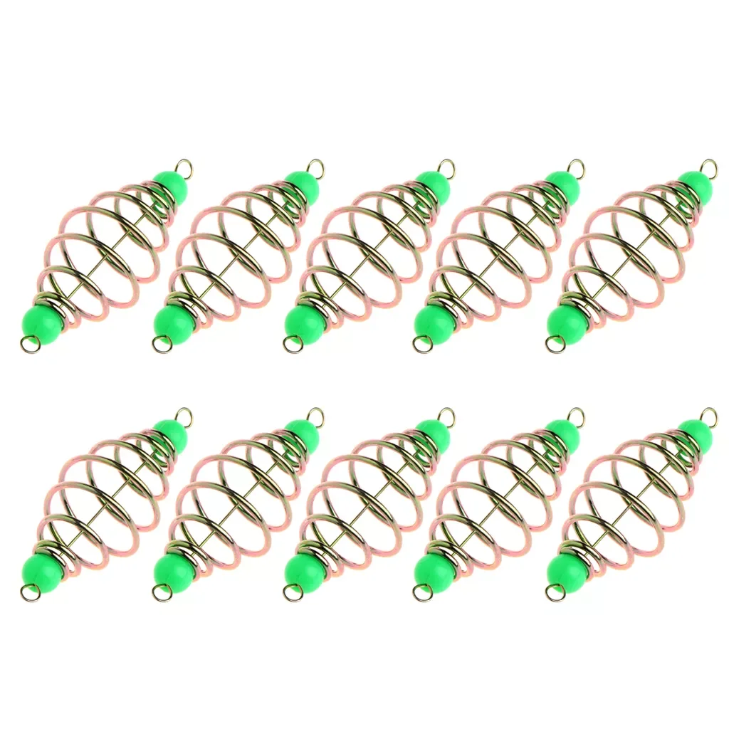 

10 Pcs/Set Fishing Bait Spring Lure Inline Hanging Tackle Stainless Steel Feeder