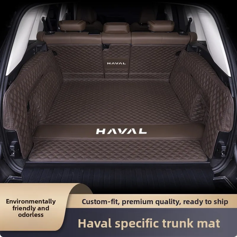 Фото Коврик в багажник из натуральной кожи для Haval Dargo 2-го поколения, Dargo PHEV, Menglong Divine Beast, Haval H6, индивидуальный задний грузовой коврик-вкладыш №1