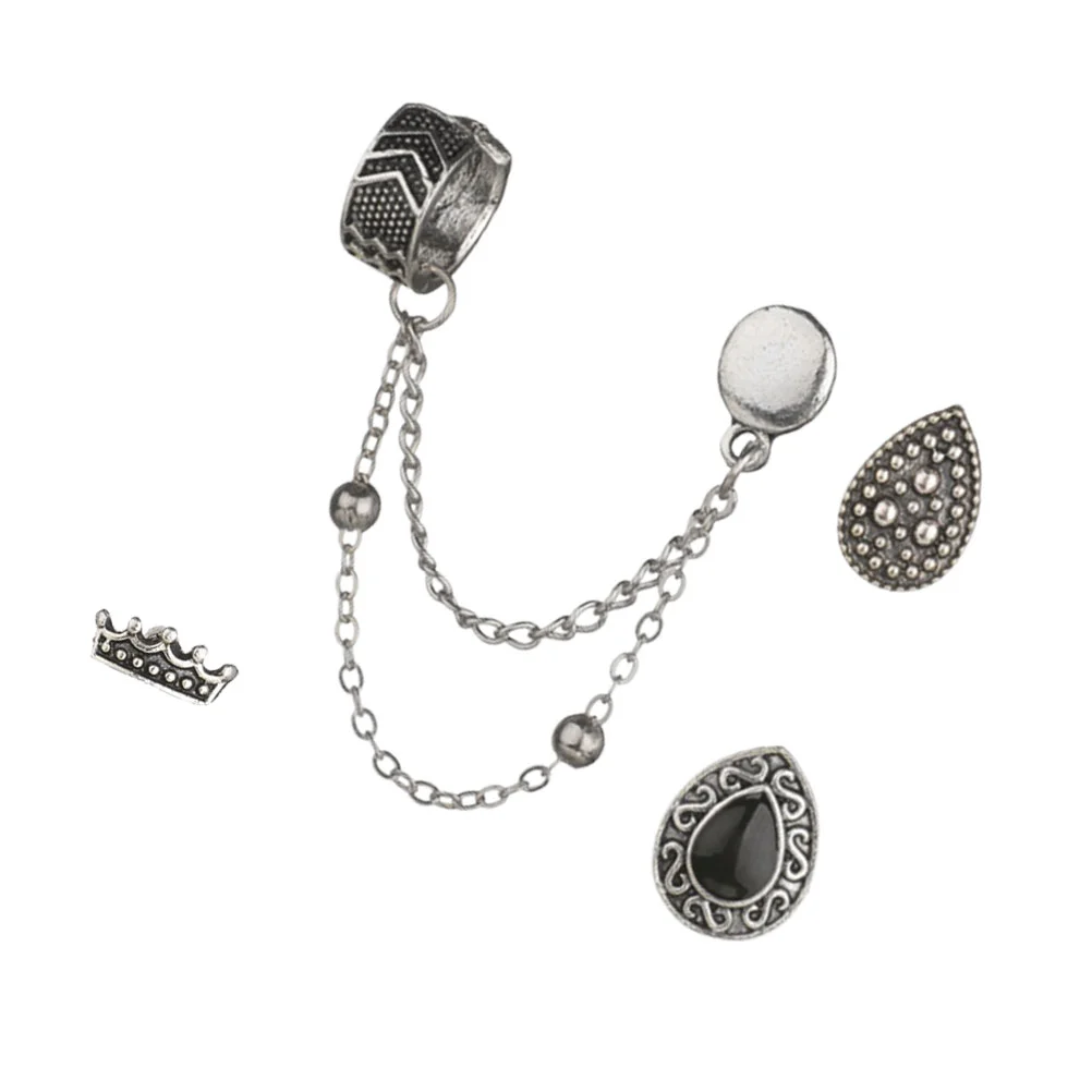 

1 Set Woman Punk Metal Style Earring Creative European Design Clip Unique Stud