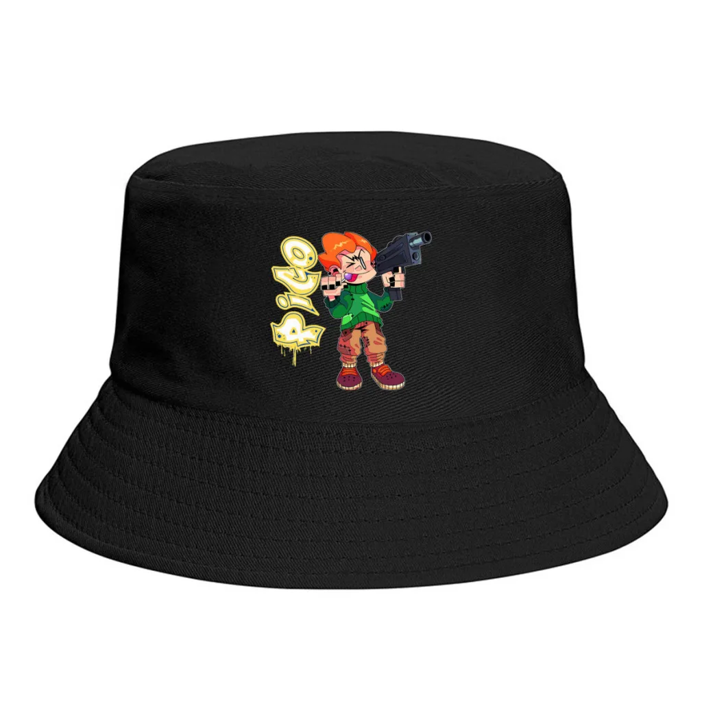 

Summer Pico1 Bucket Hats for Unisex Friday Night Funkin Singing Rapping Game Outdoor Travel Foldable Bob Fisherman Hat Sun Cap
