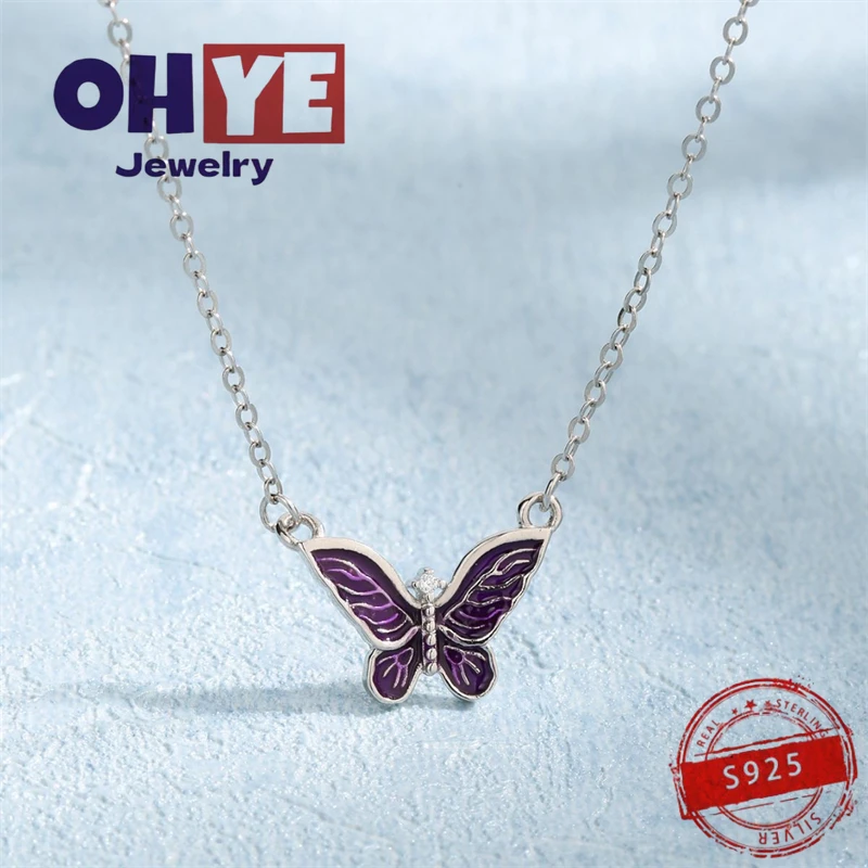 

Европейское и американское Ретро ожерелье с капающей бабочкой s925silver простое модное роскошное Женское Ожерелье