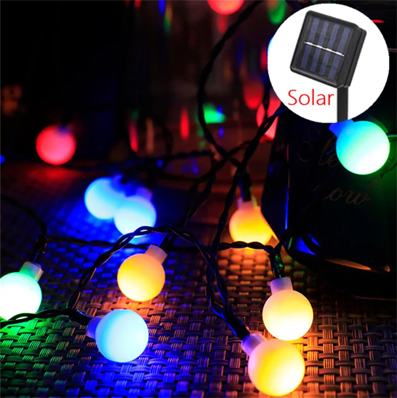 

30/50/100Leds Solar LED Balls Light Outdoor Lamp String Lights for Holiday Christmas Party Waterproof Fairy Garden Garland Light