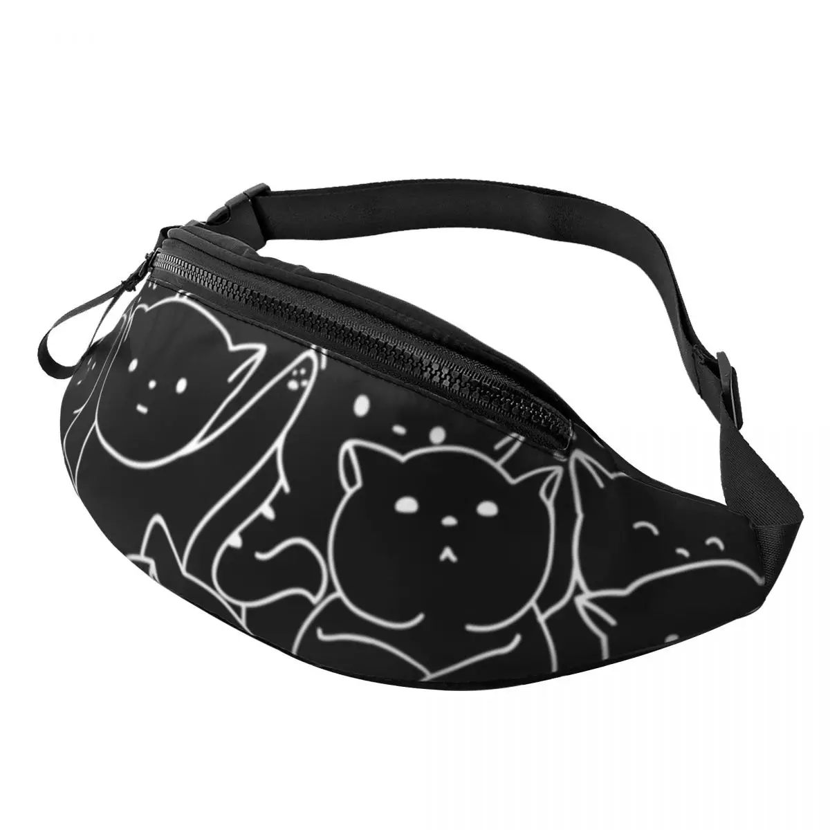 

Cat Meme Print Waist Bag Huge Pile Of Cute Cats Polyester Print Waist Pack Teenagers Jogging Bag
