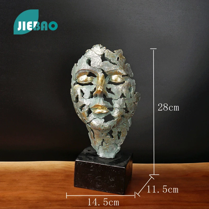 Статуя из смолы маска для лица полые абстрактные украшения в скандинавском стиле