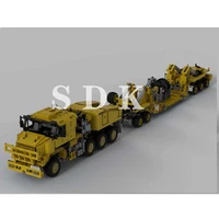 moc 34732 oshksh civilian heavy duty trailer tractor heavy and large object transporter building blocks compatible with le
